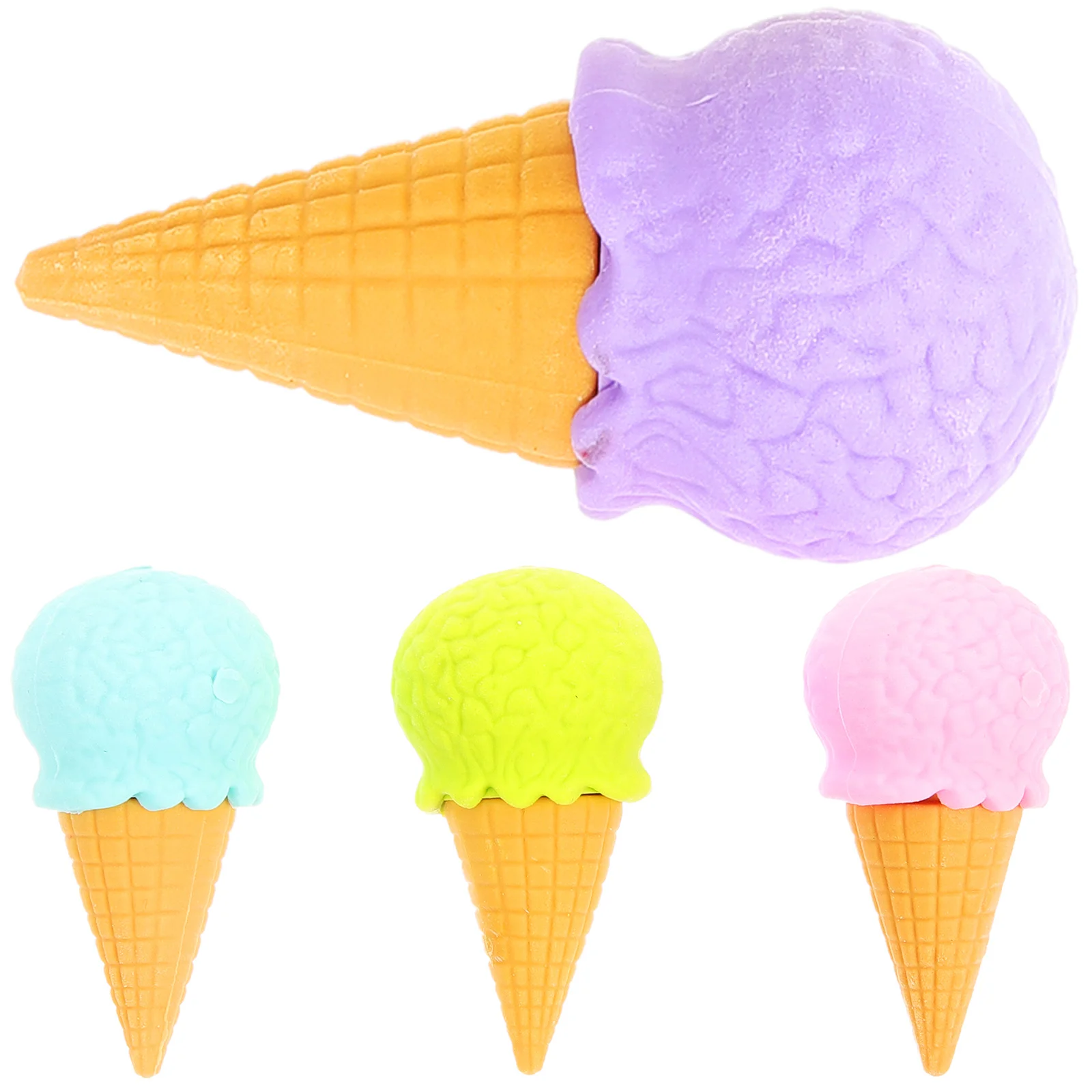 4 قطعة محايات الآيس كريم الرائعة نمط الرسوم المتحركة النابضة بالحياة لا لطخة محو مثالية لحفلة الفصول الدراسية تفضل دراسة خفيفة الوزن #6