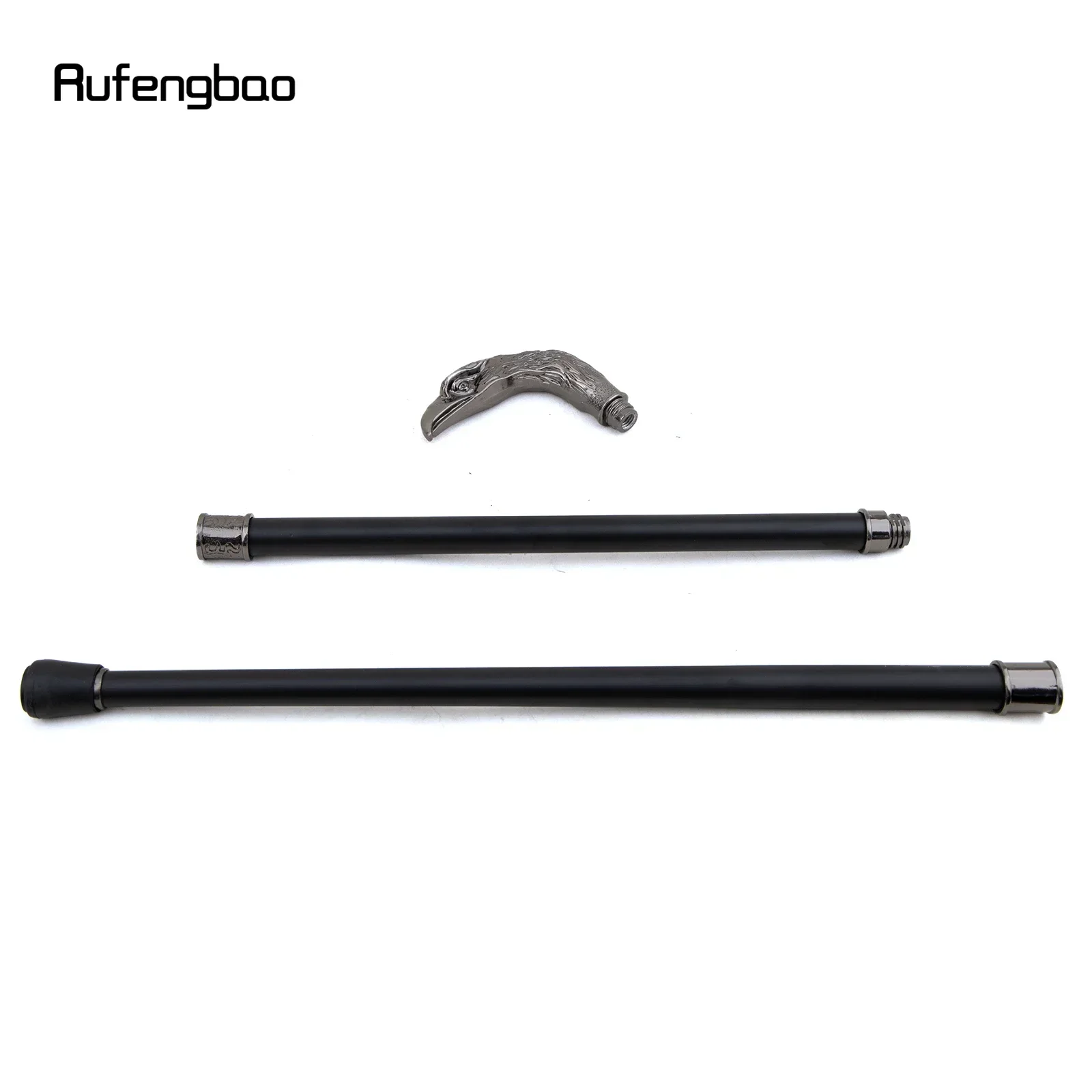 Canne de marche Totem à tête longue en forme d'aigle argenté, bâton de marche décoratif à la mode pour spectacle de gentleman, canne de scène 93cm