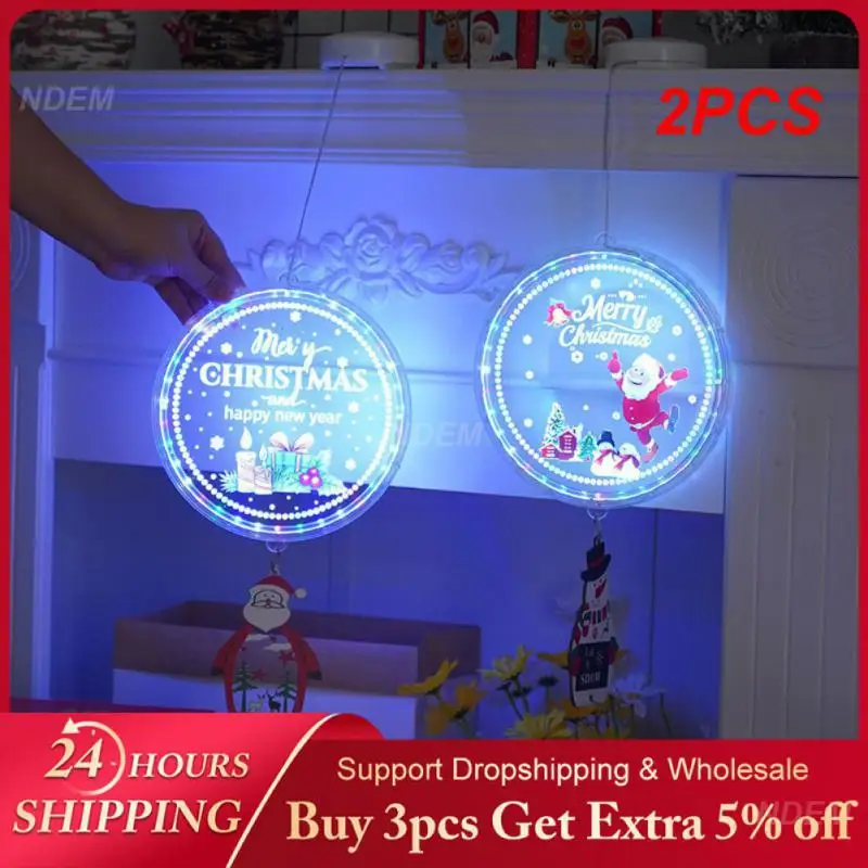 2PCS Led Night Lamps Built-in  Ringtones Colorful Light Led Christmas Decoration  Lights Batteries Power Supply 310g