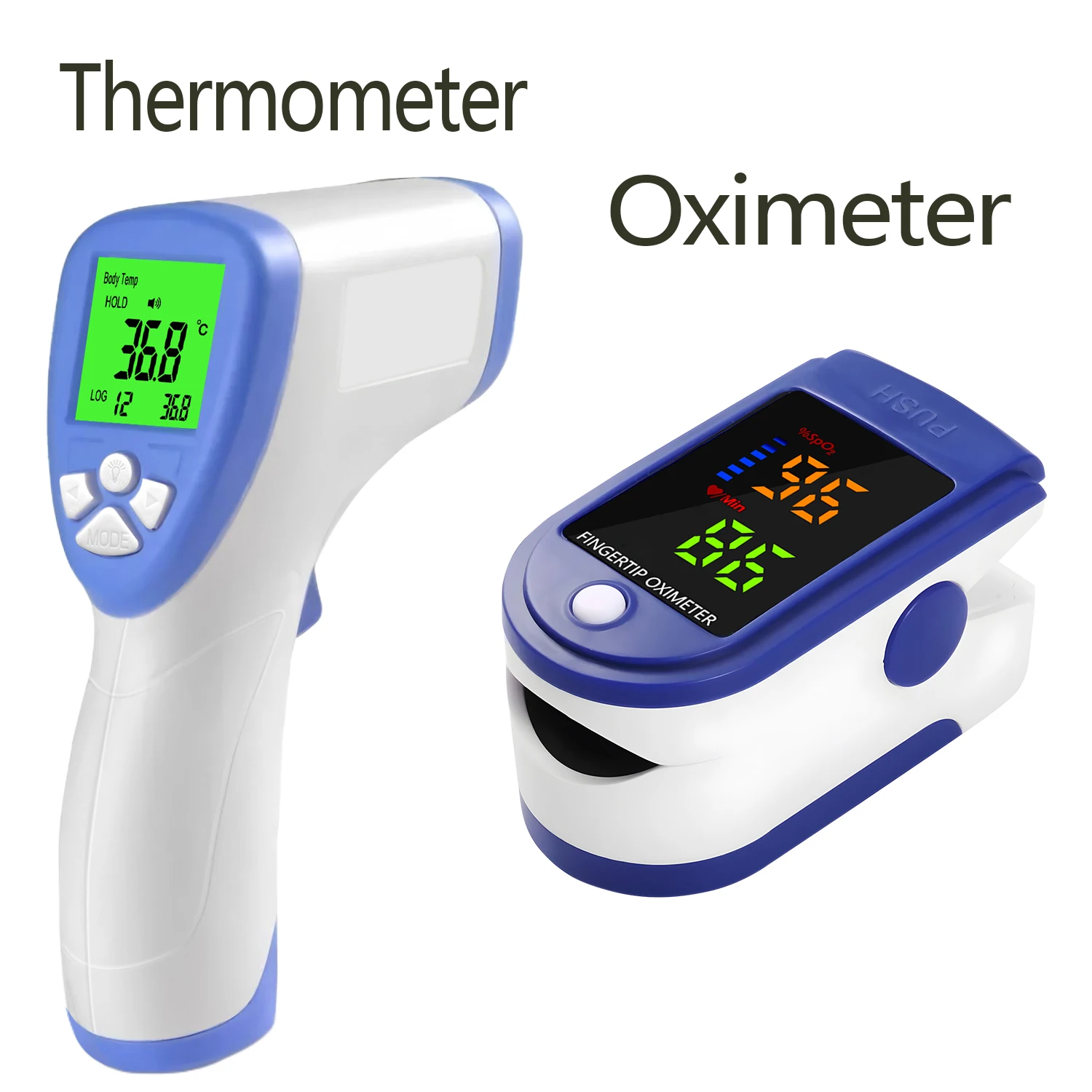 Infrared Thermometer Forehead Body Termometre Multi-function Non-contact Temperature Portable Finger Pulse Oximeter Health Care