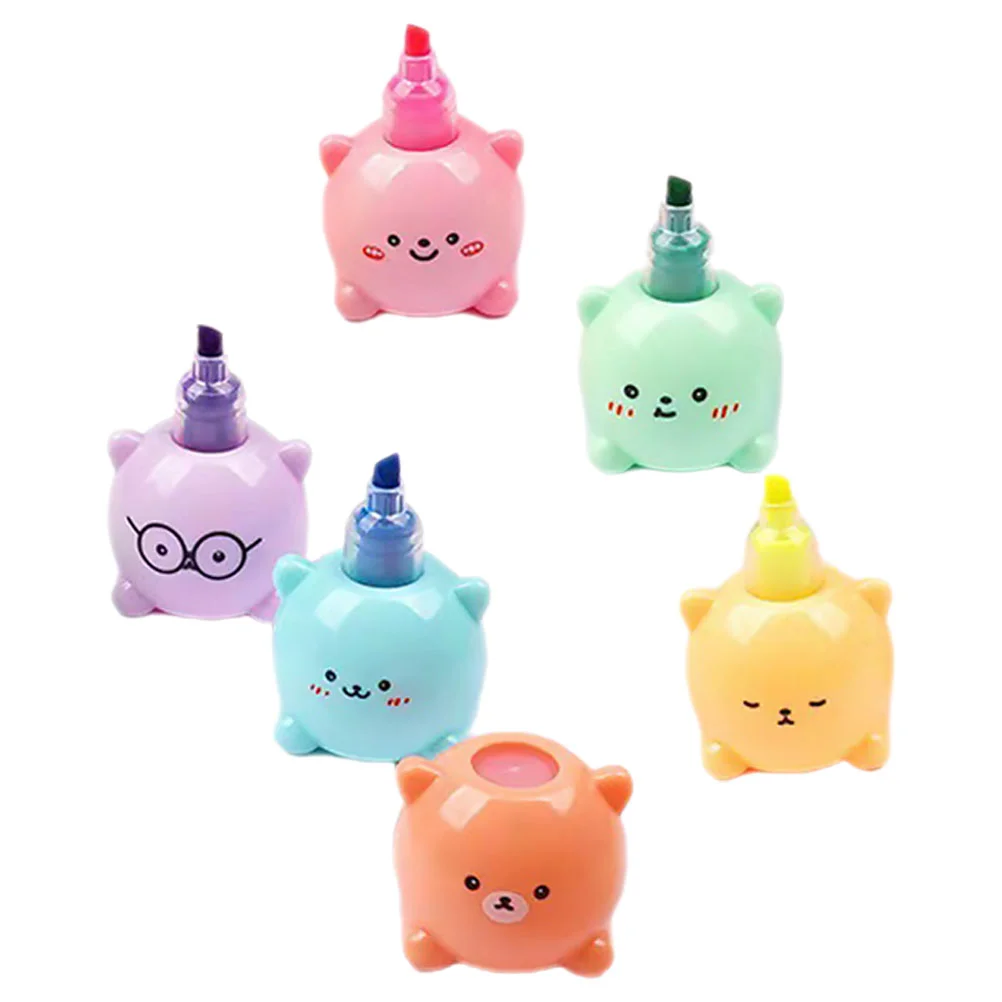 Marking Pen Multi-function Highlighter Bear Portable Scrapbook Marker Student Bookmarks