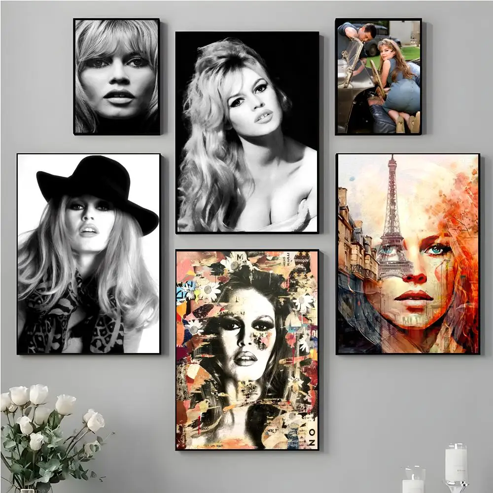 نموذج B_Brigitte B_Bardot اللوحة الخط عالية الجودة قماش ملصق جدار الفن لمكتب مطعم ديكور المنزل مجموعة #2