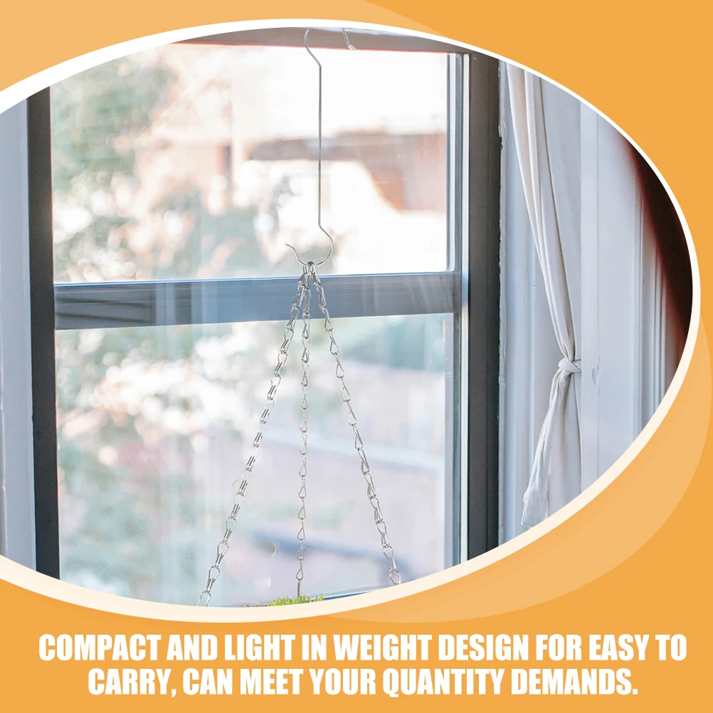 

6pcs Plant Hanging Hooks 40cm Stainless Steel Outdoor Garden Hooks Balcony Bonsai Flower Pot Hangers Plant