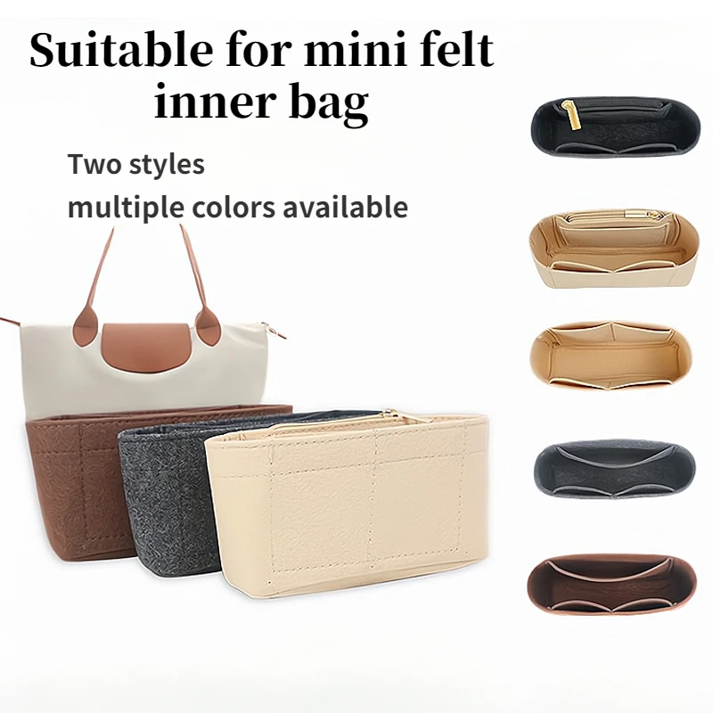 NEW Dumplings Liner Bag Organizer For Mini Storage Bag The Liner Felt Purse Insert Handbag Liner Bag