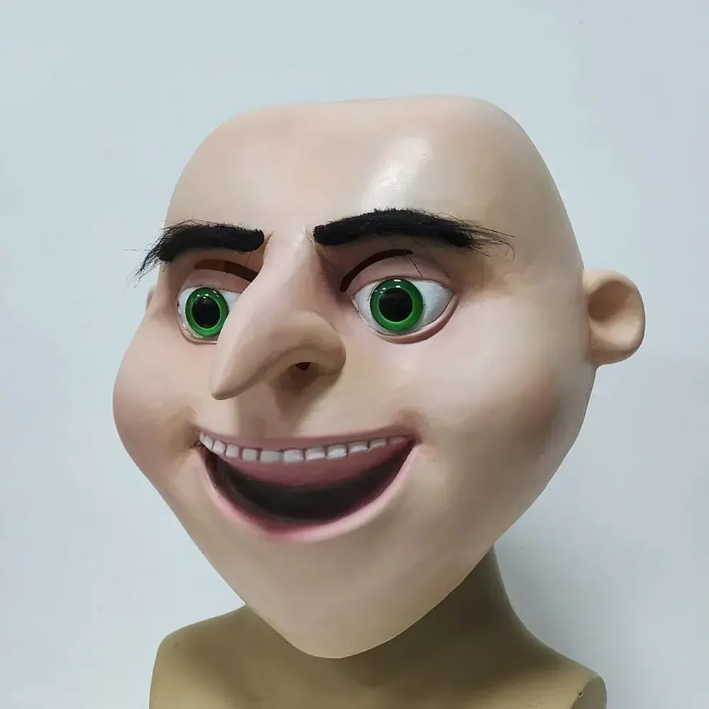 

Masque complet en latex Anime Me Gru pour adultes, yeux verts, voleur de papa Gru, accessoires de costume, fête de paupières