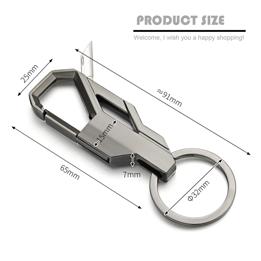 Мини-нож, брелок, складной брелок с персонализированной надписью для автомобильных ключей, кольцо-цепочка, мужской металлический брелок, Модный