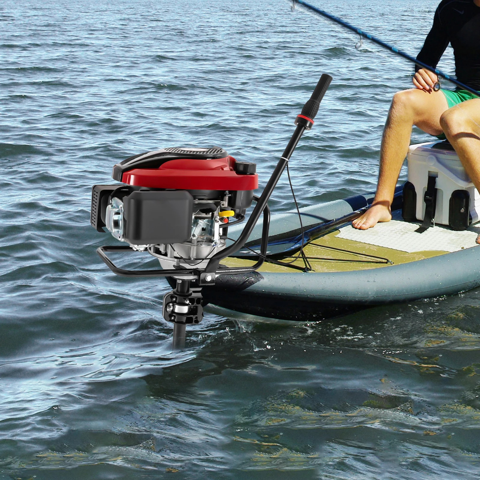 

4 Stroke 8HP Outboard Motor Boat Engine Single Cylinder Air-Cooled System for Small Fishing Boat Version