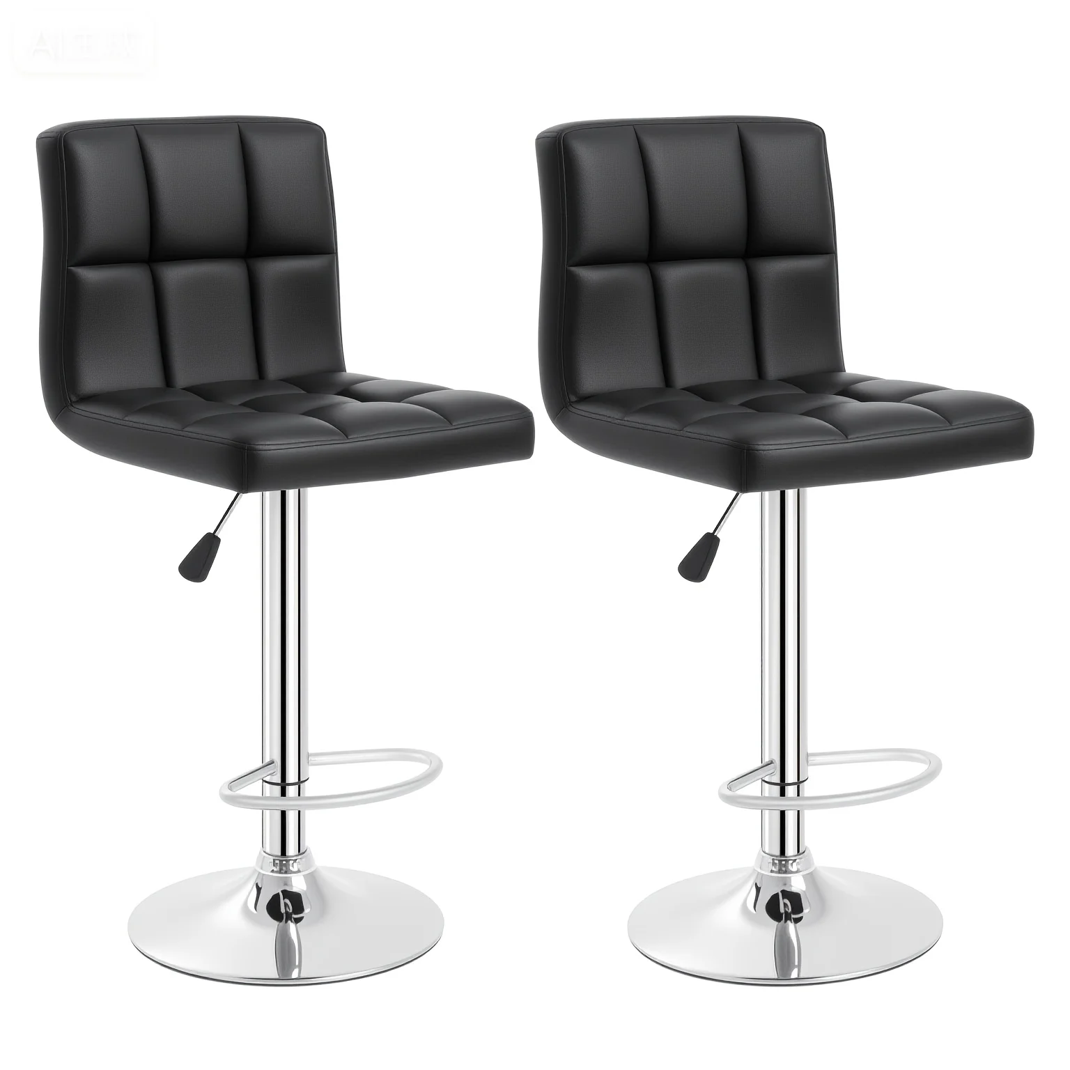 

Набор из 2-х современных барных стульев из искусственной кожи с подлокотником, регулируемый вращающийся табурет с гидравлическим поворотом для стойки, кухонного торгового центра