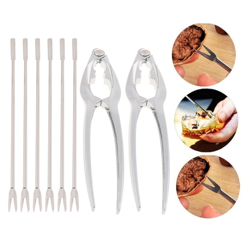 8 pz/set Crostacei Aragosta Granchio Cracker Forchette Strumenti Frutti Mare Schiaccianoci Pinze Gadget da Cucina Dropship