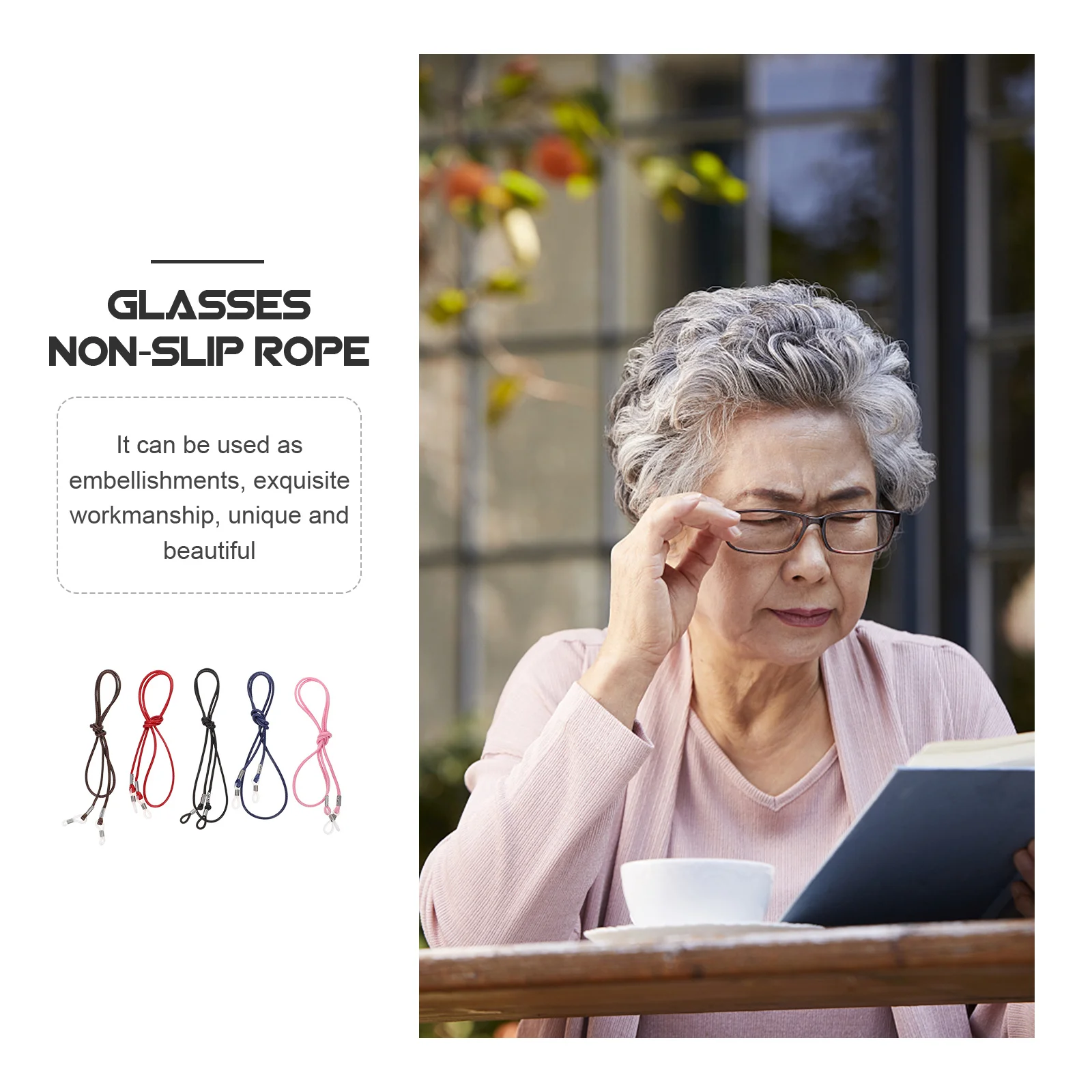 

5Pcs Glasses Lanyard Exquisite Workmanship Cotton Based Glasses Fixing Rope for Eyeglasses Sunglasses Secure Comfortable Wear