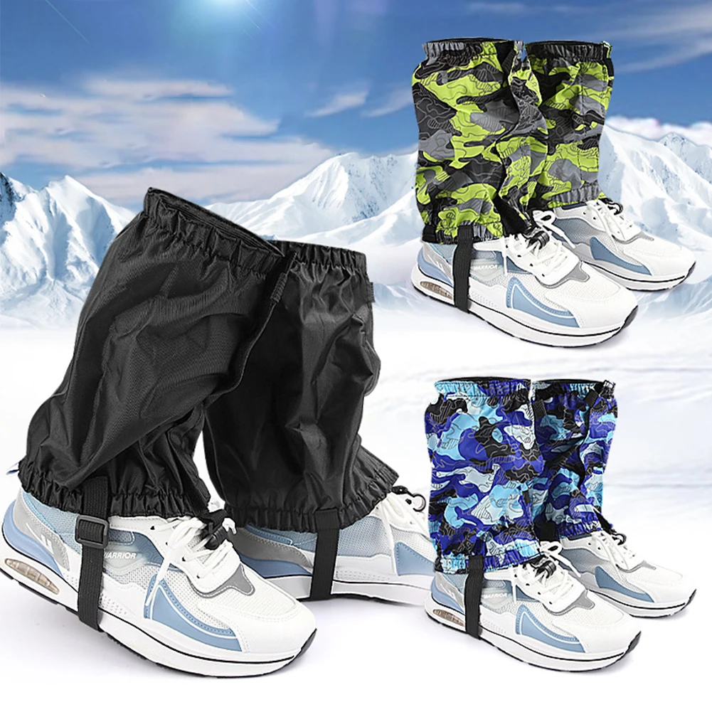 للجنسين في الهواء الطلق الثلوج غطاء للقدم مقاوم للماء يغطي الرجل الجراميق التمهيد غطاء الحذاء للمشي في الهواء الطلق المشي تسلق الصيد الملحقات
