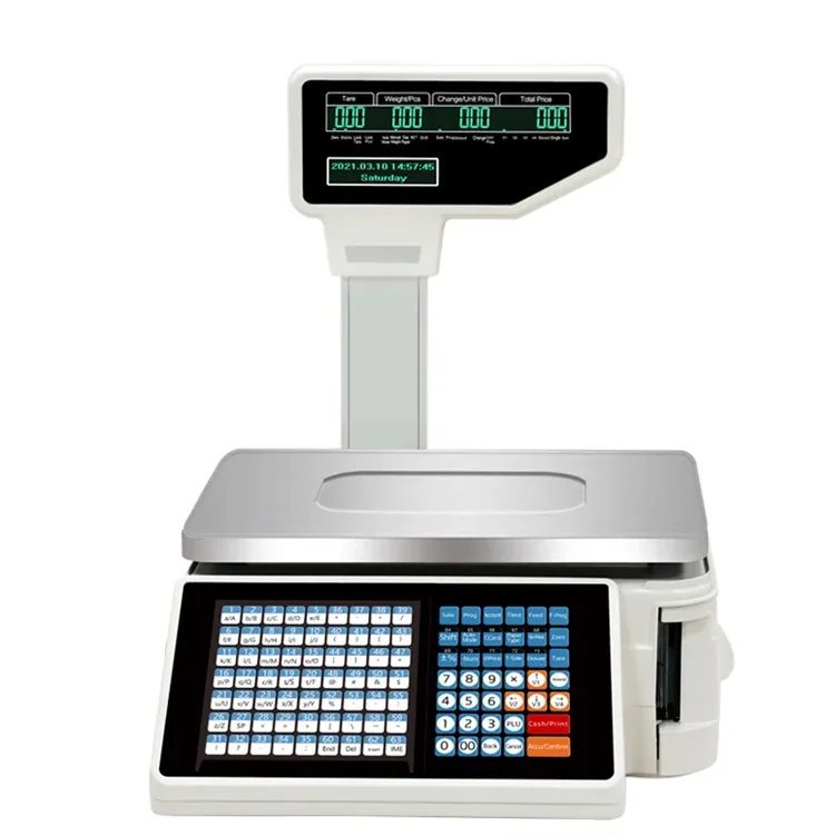 Weighing Electronic Digital Scale with Barcode Printer for Price Computing Label Printing Weight Scale Supermarket Retail