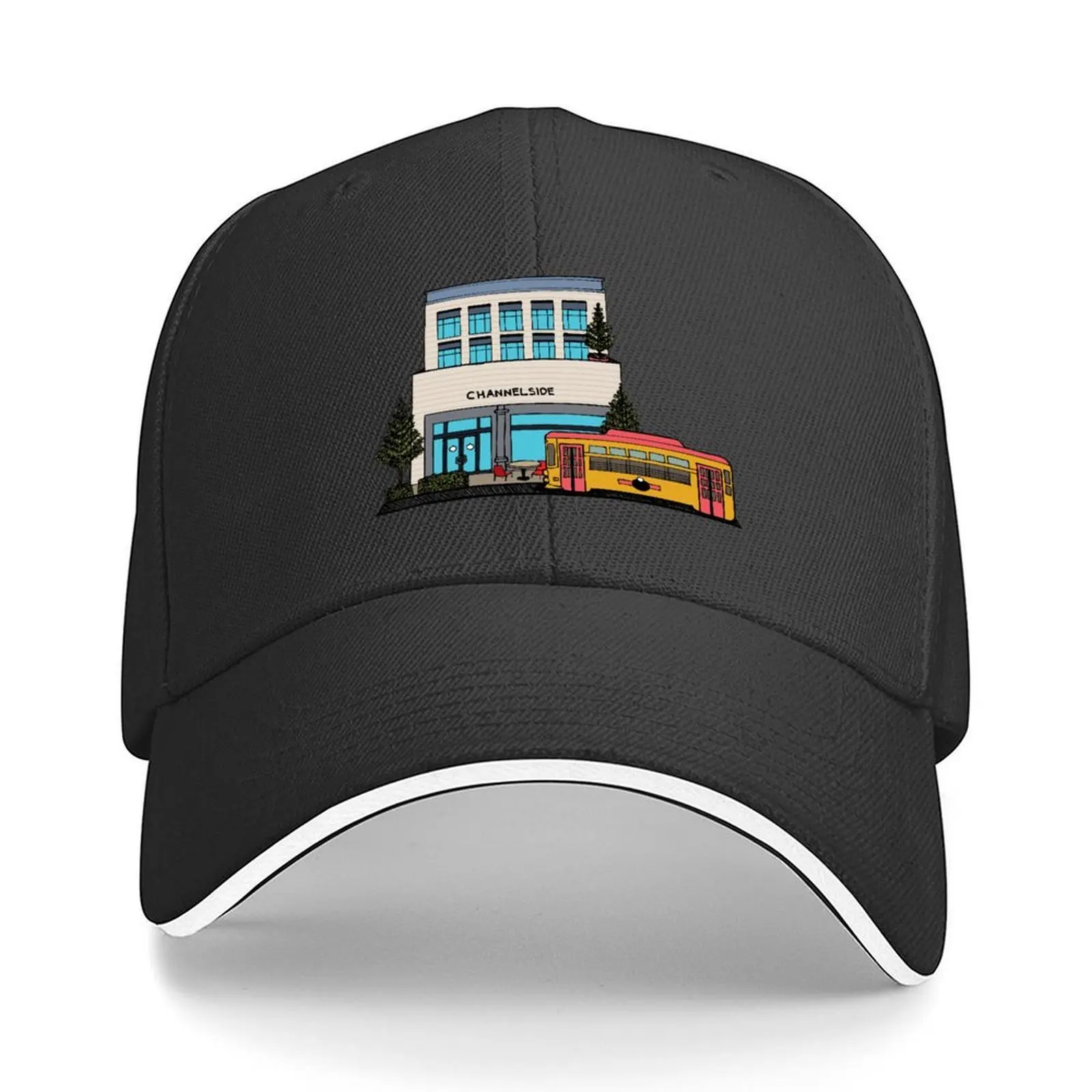 Trolley que pasa a través de canales en Tampa Gorra de béisbol Sombrero de Navidad Gorras para el sol Gorra de golf Gorra de camionero Niña Hombre