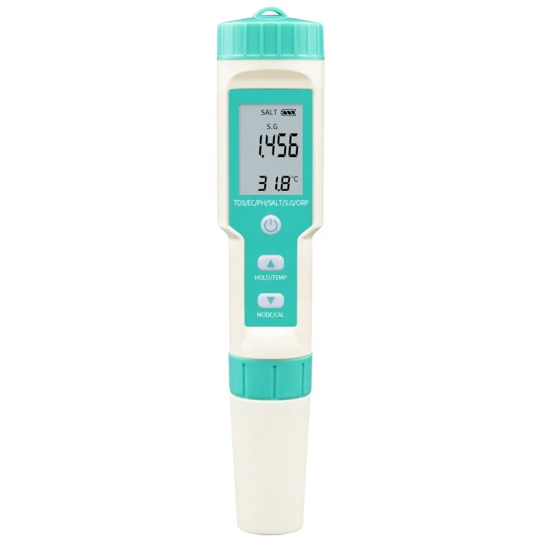 7 in 1 PH EC TDS SG ORP Temperature Salt Pool Water Ppm Meter Best Saltwater test Kit