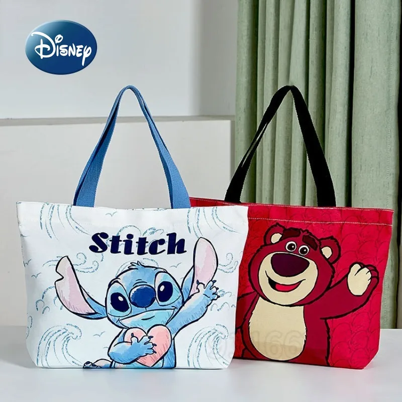 Disney New Women's Handbag Luxury Brand Women's Shoulder Bag Cartoon Cute Women's Bag Fashion Large Capacity Canvas Storage Bag