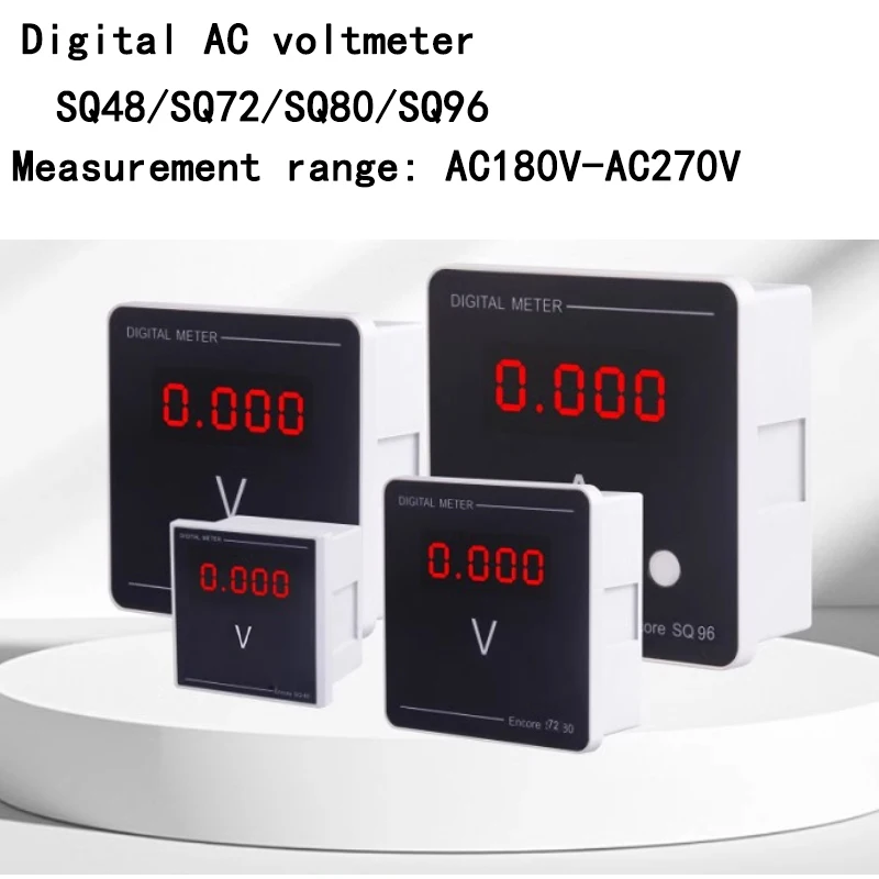 

Ac square digital voltmeter LED LCD display Electronic power meter single phase intelligent AC220V Panel Meter