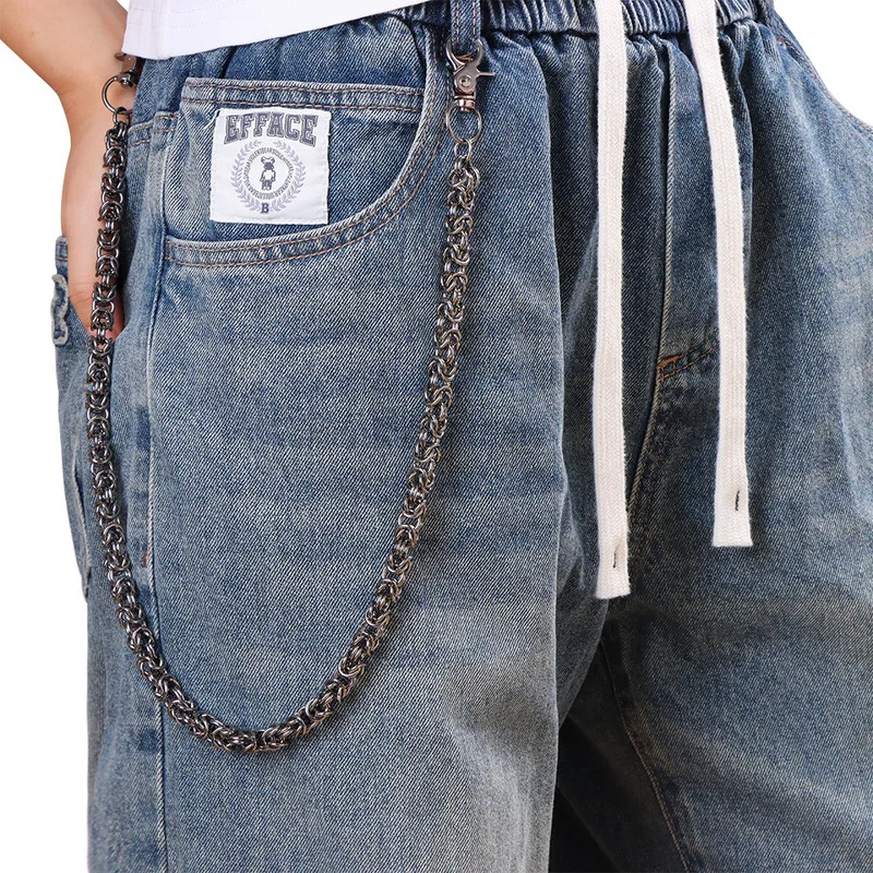 Simple Double Layer Metal Pants Chain Unisex Waist Chain Vintage Punk Jeans Hanging Ornament Daily Streetwear Accessory