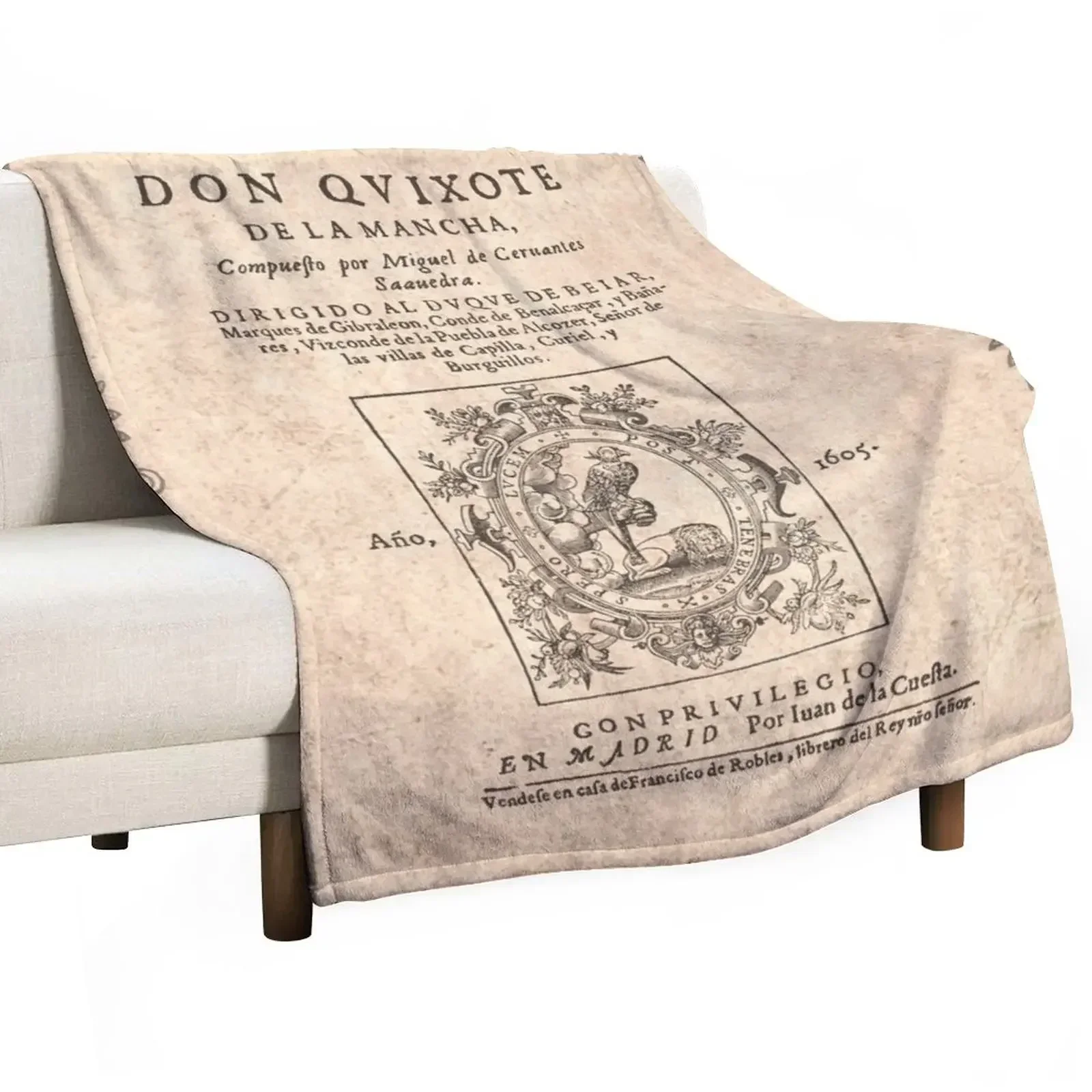 Cervantes, Don Quijote de la Mancha 1605 Manta ligera resistente a las arrugas