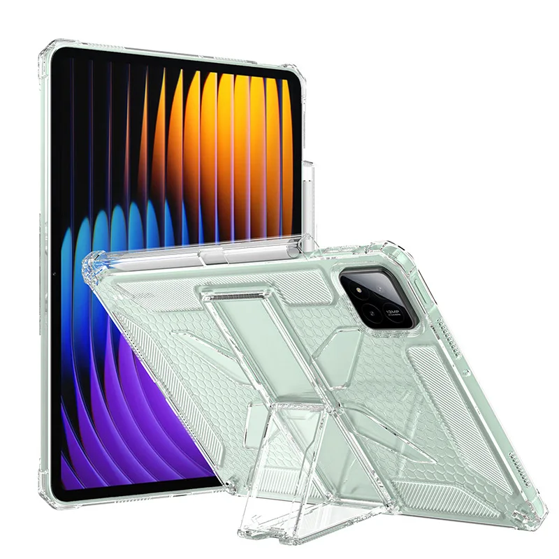 Case for Xiaomi Pad 8 Pro/Mi Pad 7 11.2inch Protective Casing anti-fall Transparent Soft Back Cover with Stand Holder Pen Slot