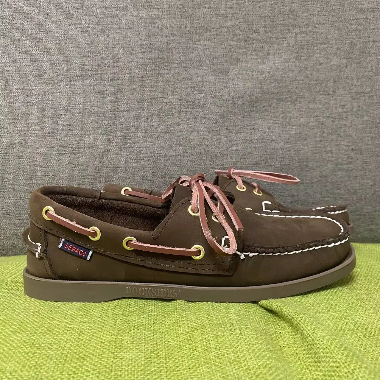 

Men Authentic Sebago Docksides Shoes - Premium Genuine Leather Moc Toe Lace Up Boat Shoes AC777