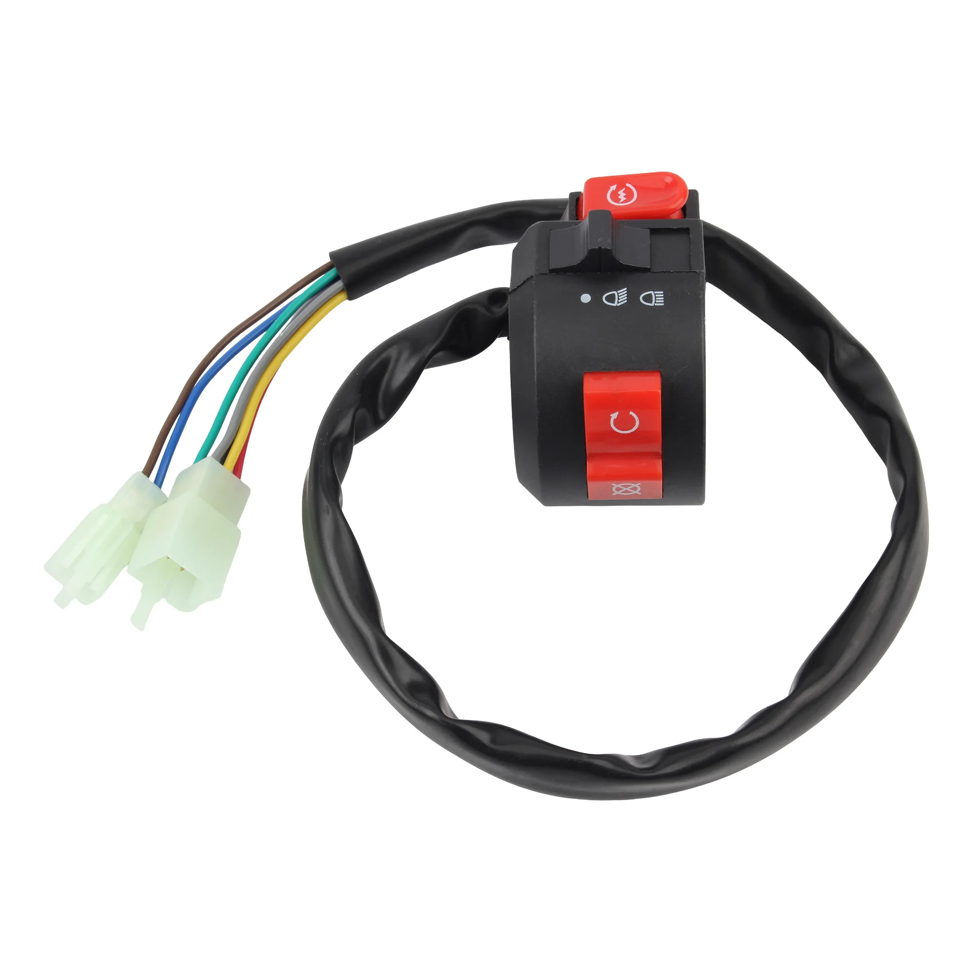Motorcycle 3-Function Switches Kill Start Light Buttons for ATV Pit Bike Buggy Go Kart 50cc-250cc Handlebar Controller Switch