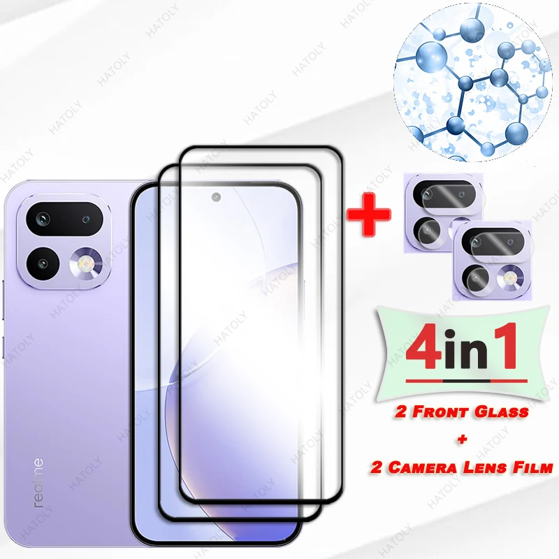 

For Realme 16 Pro Glass Screen Protector For Realme 16 Pro 5G Black Edge Protective Film Camera Lens Protector For Realme 16 Pro