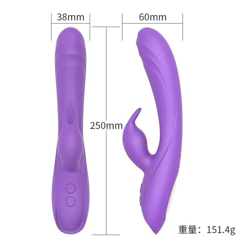 Vibrador Duplo Coelho para Mulheres, Clitóris e Estimulador do Mamilo, Chupando o Clitóris, Massageador Vaginal, Dildo do Ponto G, Produtos Adultos, Brinquedos Sexuais