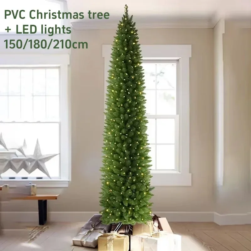 PVC Artificial Christmas Tree Snow Pile Christmas Tree With LED Lights Indoor Outdoor Christmas Supplies 150/180/210CM