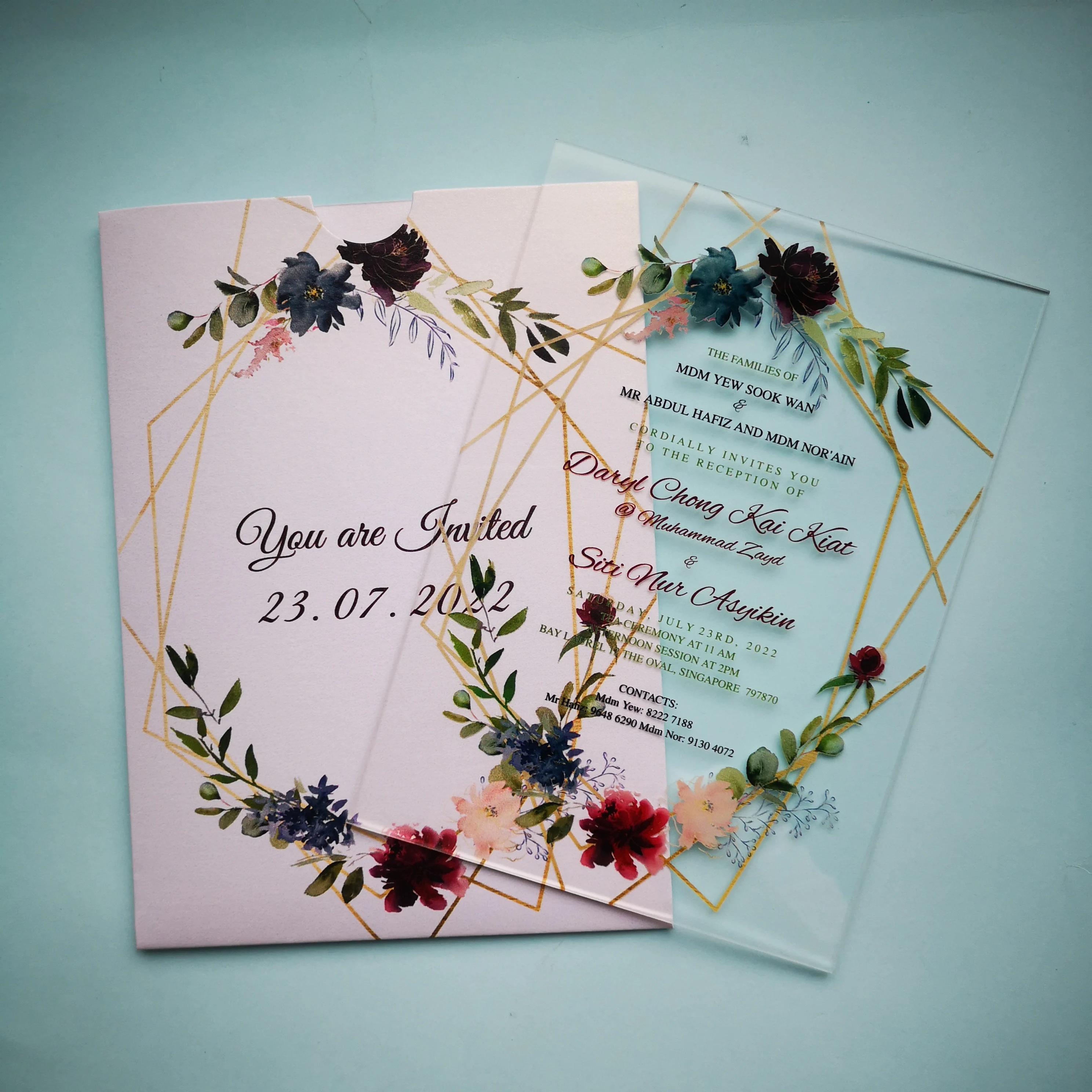 

Wedding Decoration Pocket Invitation Cards with Envelop, Elegant Engagement Invitation Cards, Custom Leave