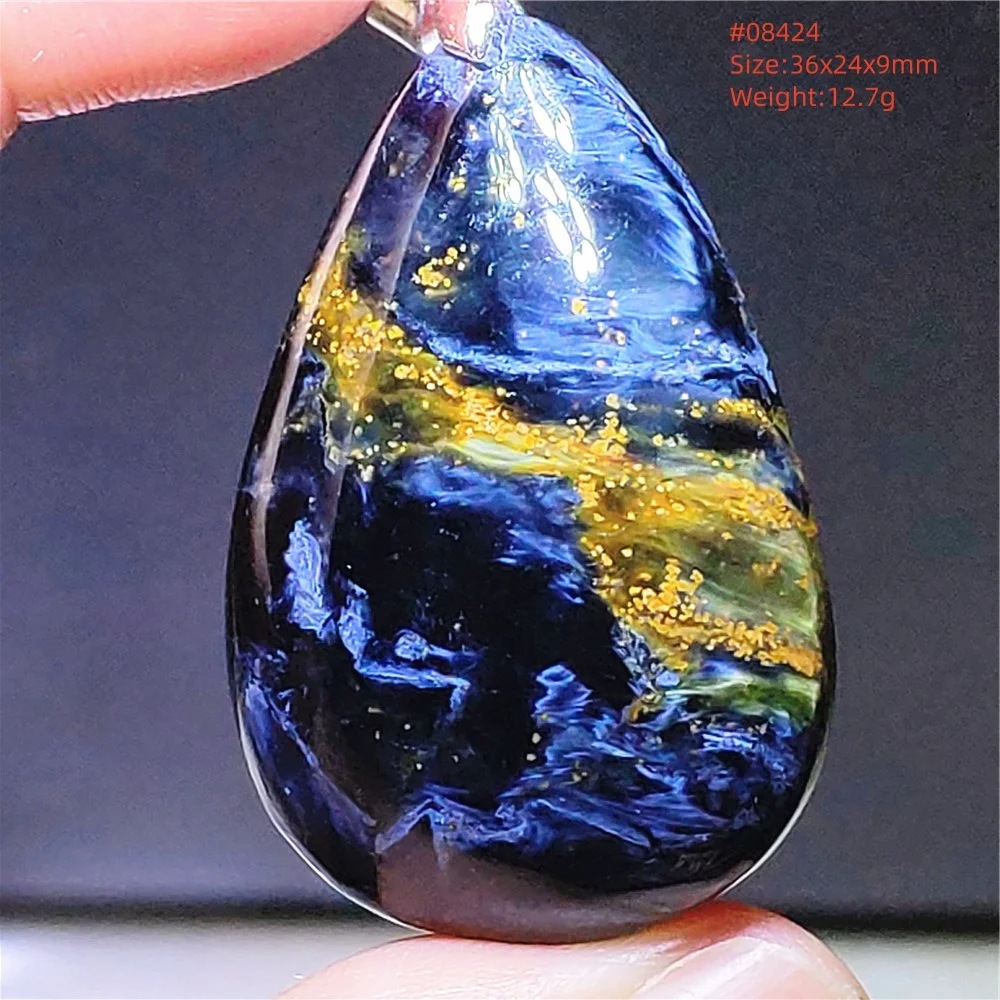 Natural Blue Pietersite Pendant Jewelry Yellow Petersite Gemstone Water Drop Namibia Women Men Necklace Fashion Cat Eye AAAAAA