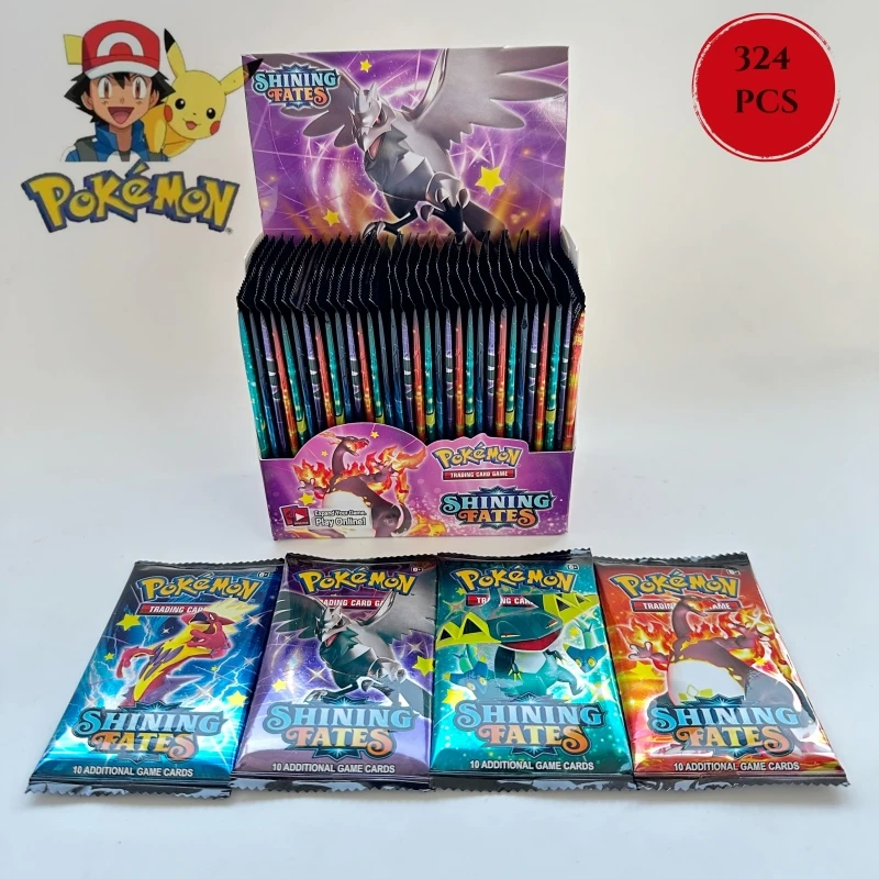 New 324 Boxed Pocket Monster Shining Destiny Style English Booster Trading Game Collection Card Toys Children\'s Birthday Gifts