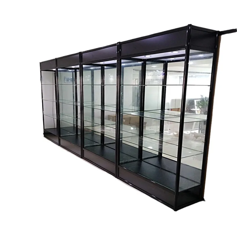 

Customized. New Black Aluminum Alloy Glass Assembly Cabinet Product Display Cabinet Factory Direct Sale Beautiful Durable