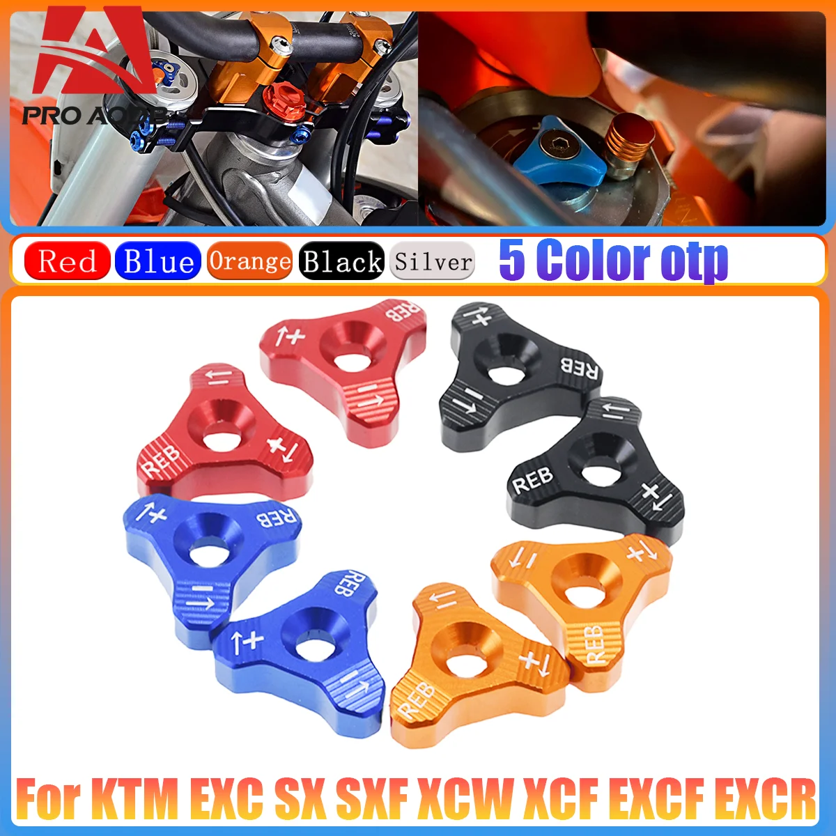 

WP 48MM Forks Front Shock Absorber Knob Adjuster For KTM SX SXF EXC XCW 125 150 200 250 300 350-530 SUPERMOTO SMC ENDURO 690