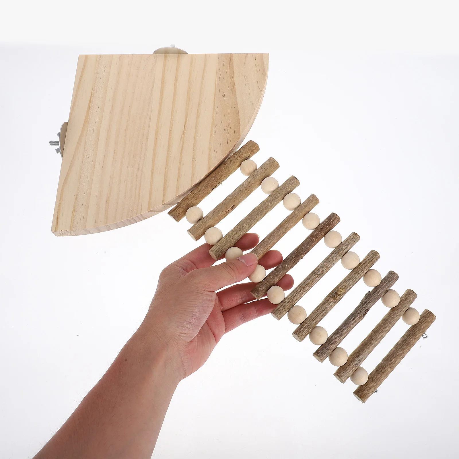 

Pet Solid Wood Ladder Hamster Platform Cage Branch Accessories Rabbits Houses Activity Structure