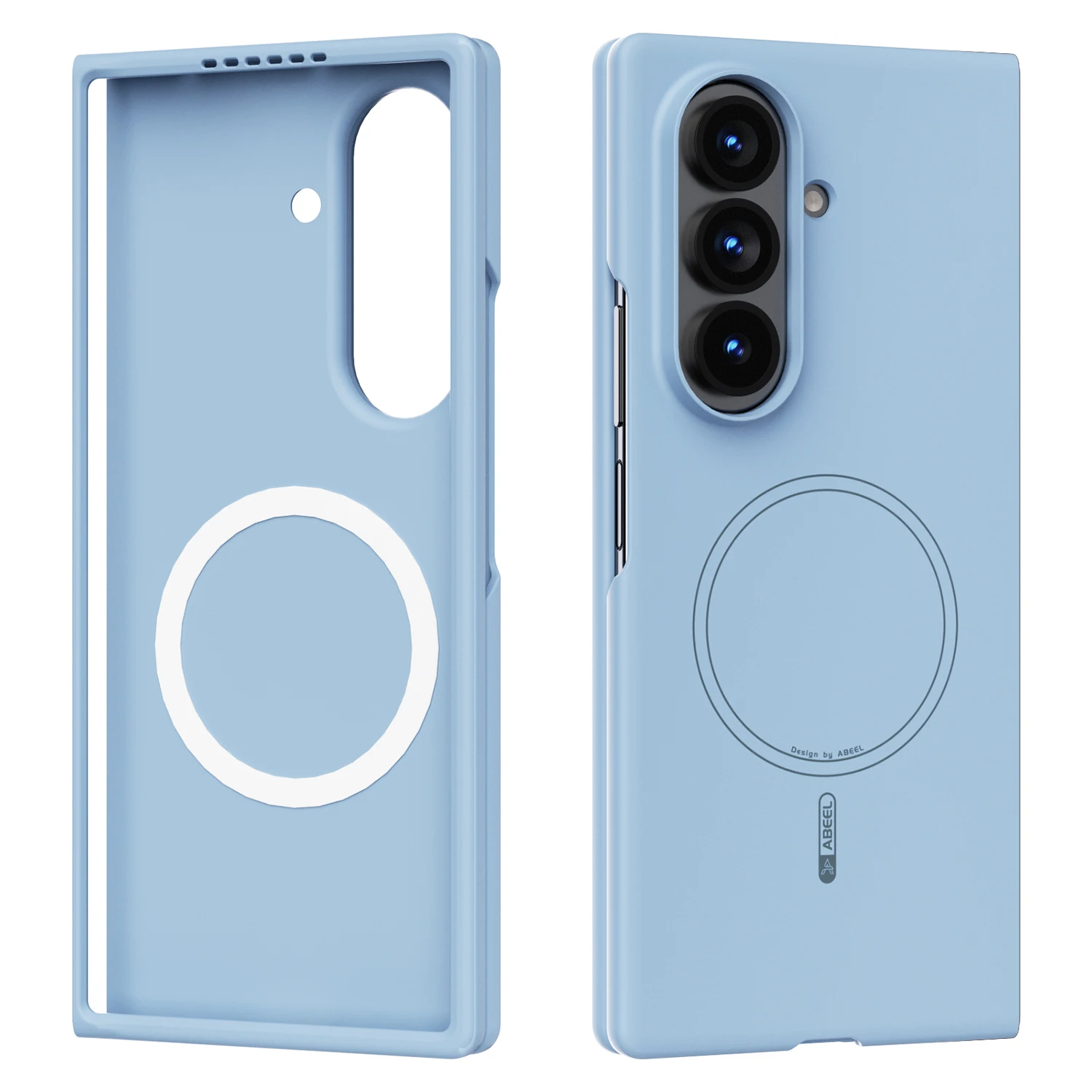 Étui magnétique en silicone liquide véritable de luxe ABBEL pour Galaxy Z Fold 8, doublure en microfibre, toucher doux, housse de protection pliable, Funda