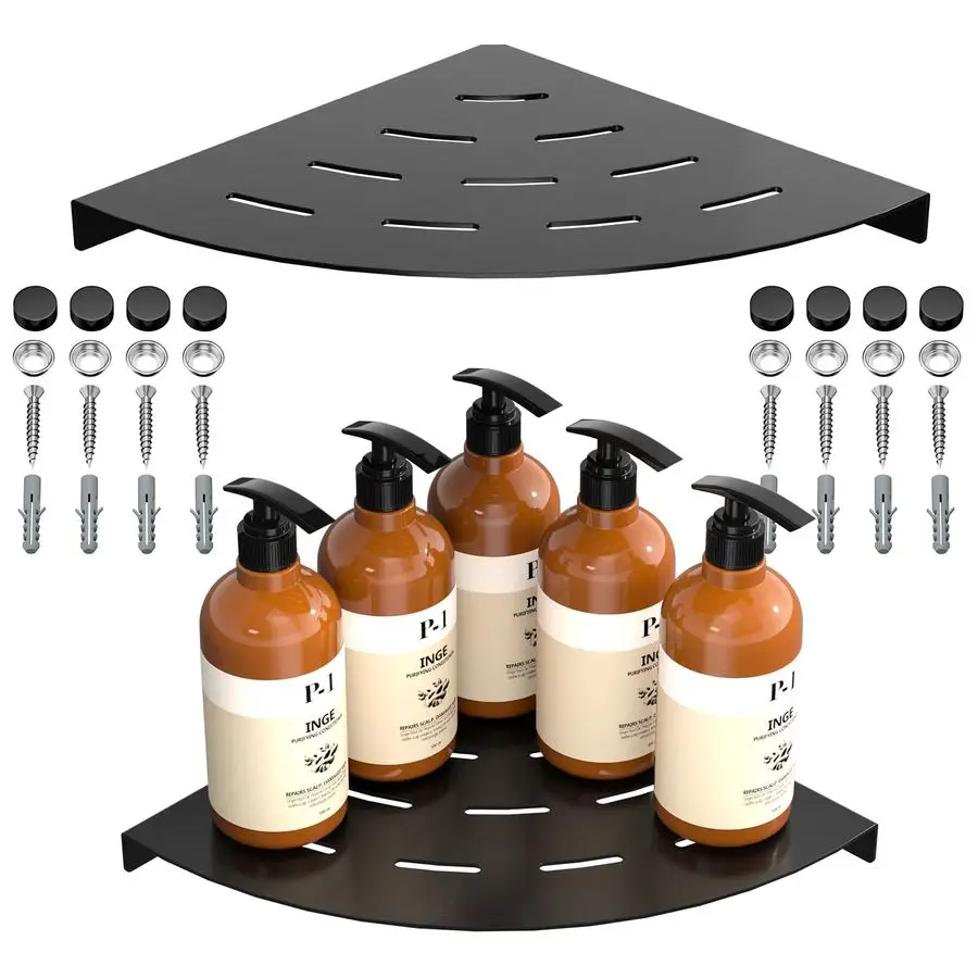 

Pack Corner Shower Shelves Load Capacity 40 lbs 304 Stainless Steel Shower Corner Shelf Will not Rust 8in Shower Shelf for Insid