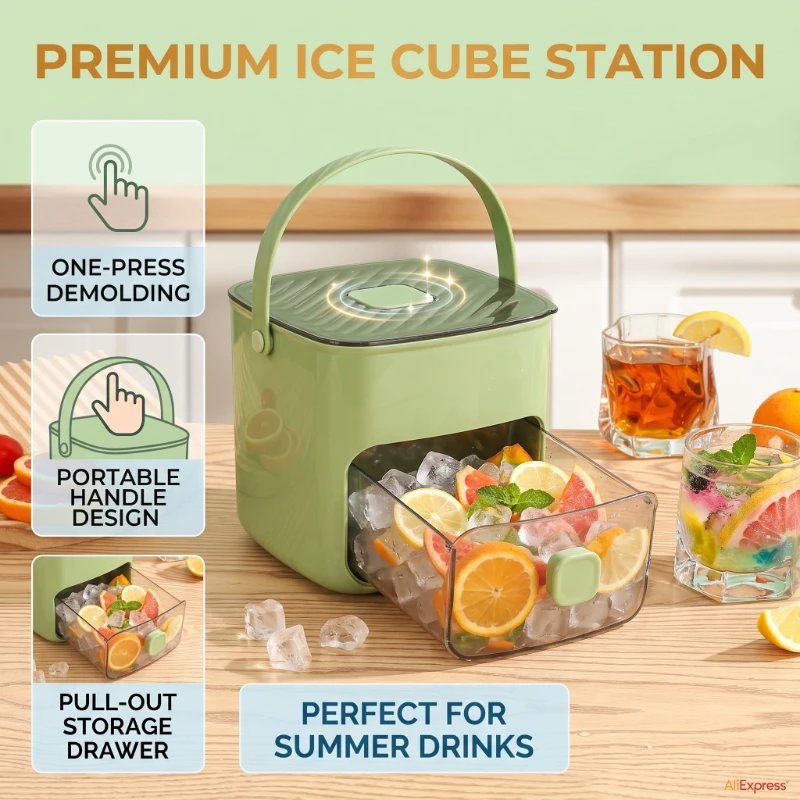 48 Grid Reusable Ice Cube Mold, One-touch Easy Release Refrigerator Ice Maker Tray, Homemade DIY Ice Making Tool for Home Kitche