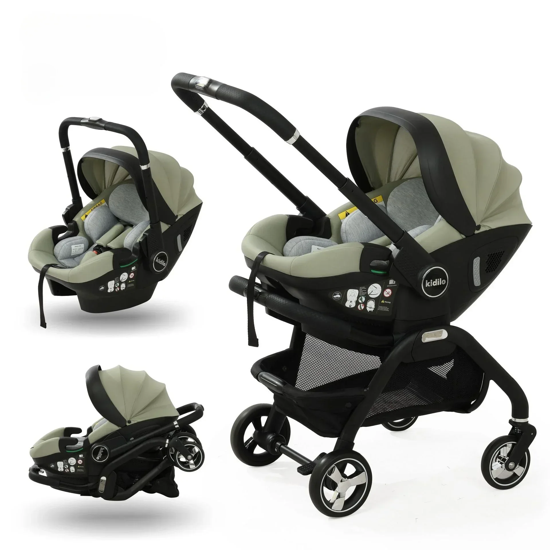 Tragbarer 3-in-1-Kinderwagen Neugeborenen-Schlaf korb Multifunktions-Kindersitz Luxus-Kinderwagen faltbar