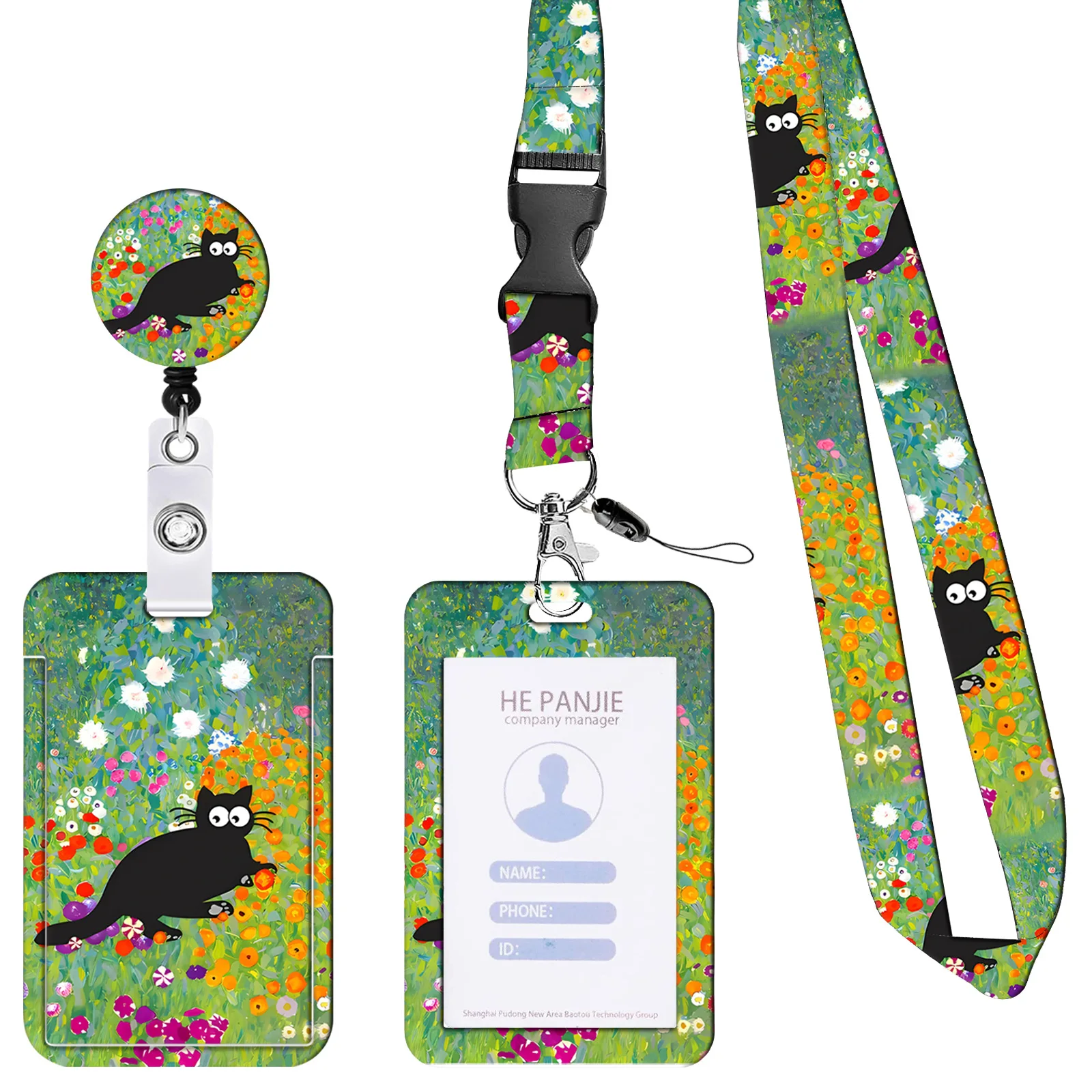 

Phone Lanyard Detachable Card Holder Carabiner Clip Rotating Retractable Badge Reel For Nurse Teacher Gifts