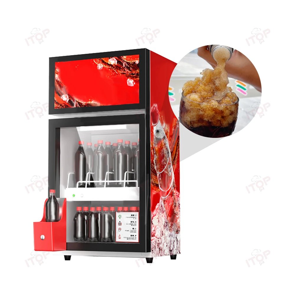 Customizable Commercial Light Box Ice Air Bubble Water Slush Maker Beverage Fridge Refrigerator Display Freezer