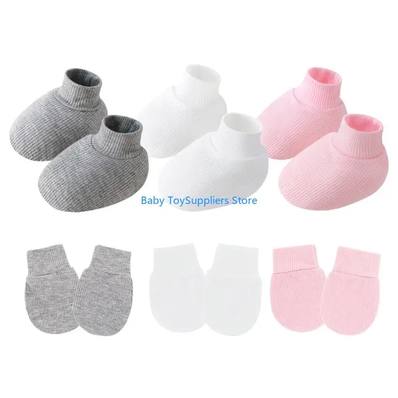 r1wf ทารกถุงนวมที่ระบายอากาศได้พร้อมถุงเท้า nonslip cuffs 0-6 เดือน unisex