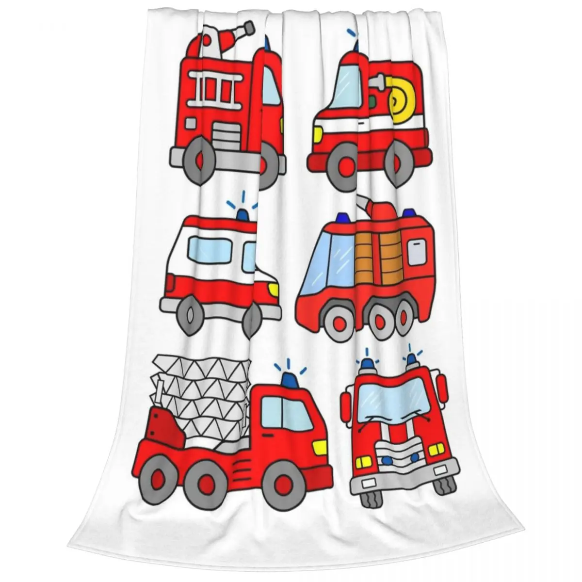 Firetruck Vehicle Ambulance Blanket Fleece Warm Sofa Throw Blankets For Home Bedroom Travel Throws Bedspread Quilt