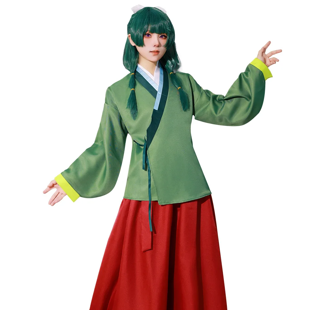 

Anime The Apothecary Diaries Maomao Cosplay Costume Green Top Ancient Style Dress Set Retro Kimono Dress Halloween Role Outfit