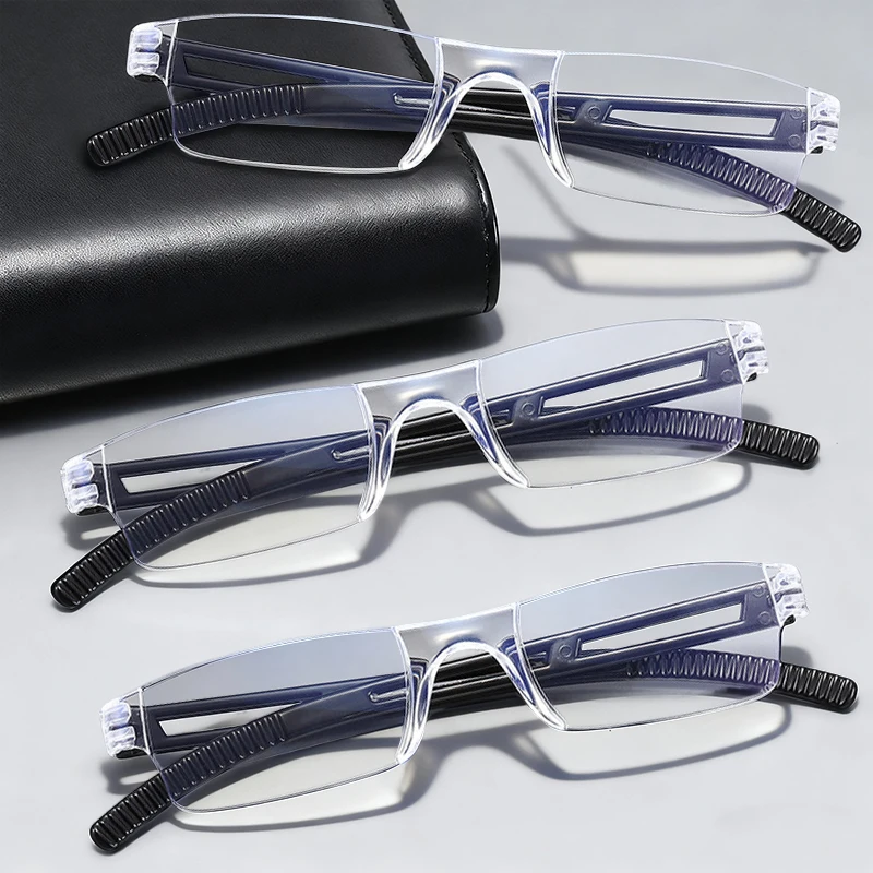 1/3/4 pièces lunettes de lecture sans monture lunettes d'affaires neutres Anti lumière bleue grossissement lunettes presbytes 1.0 1.5 2.0 2.5 3.0