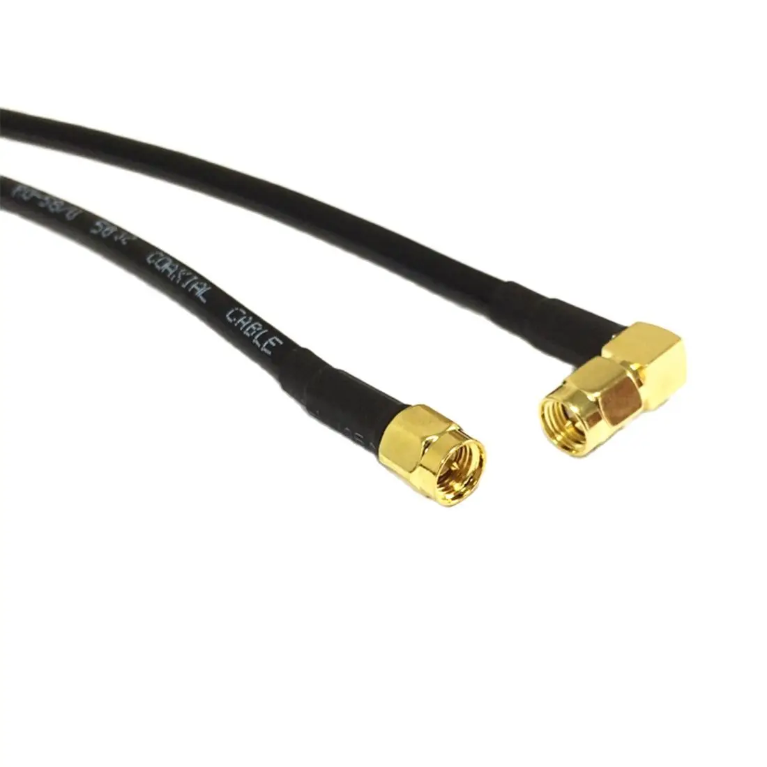 1pc SMA Male Straight To SMA Plug Right Angle RA  Jumper Cable Adapter RG58 50cm/1m/2m for Wireless Router Wholesale New