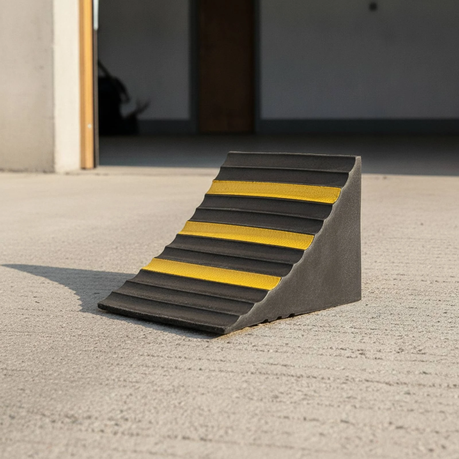 Vehicle Wheel Chock Long-Lasting Rubber Wheel Chock Tire Stopper High-Friction Textured for Truck Drivers, Loading Docks