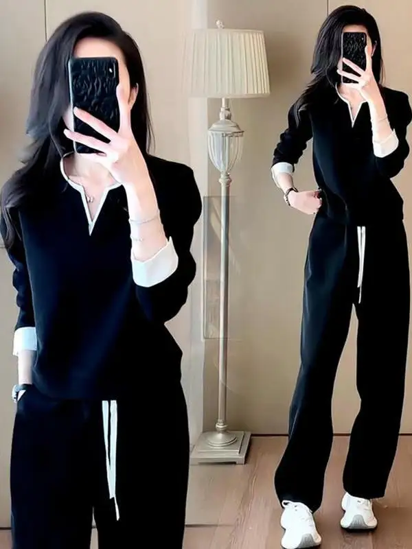 

Весенний модный повседневный костюм-тройка с высокой талией для похудения: жилет, комплект с длинным рукавом и V-образным вырезом, женская весенняя коллекция