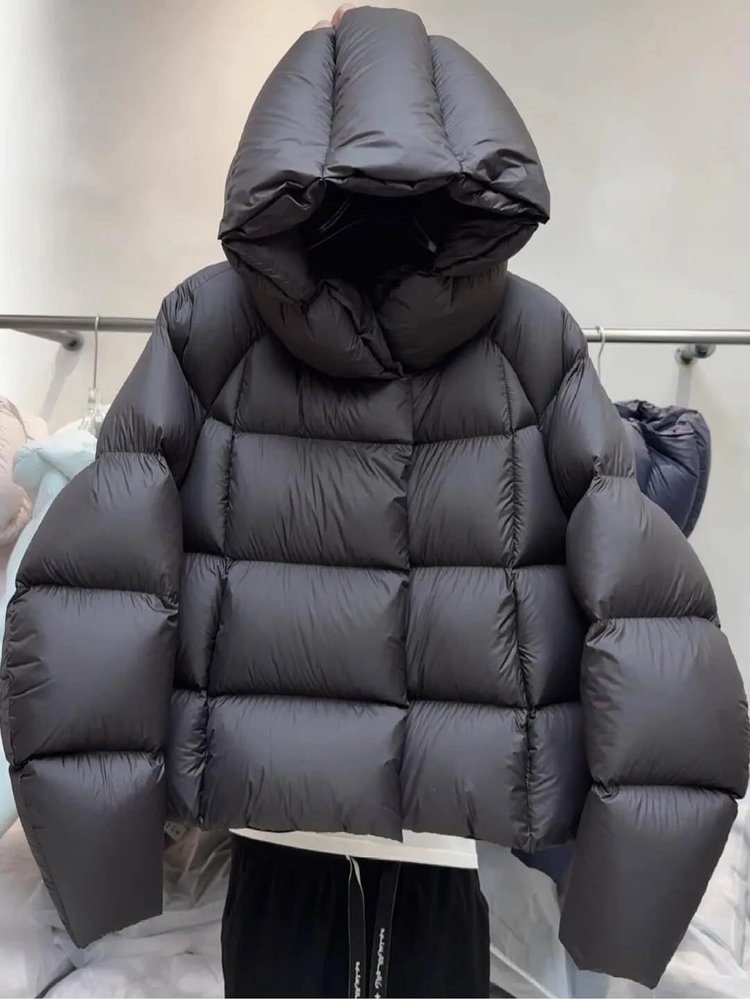 

Женское зимнее пальто Thiened ort Cotton Jaet с капюшоном, корейское модное модное хлопковое пальто с длинной молнией