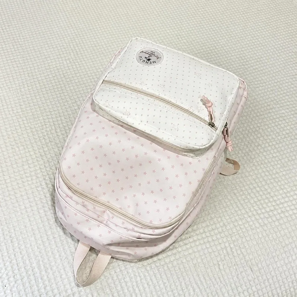 New Large Capacity Polka Dot Backpack Multifunctional Solid Color Students Schoolbags Lightweight Cartoon Mochilas Outdoor