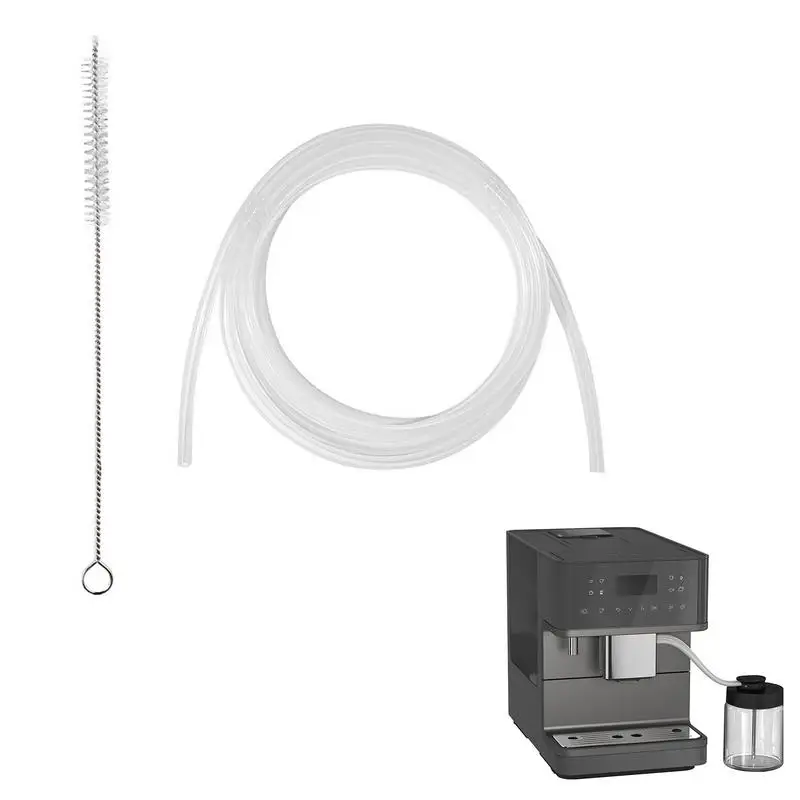 

Automatic Coffee Machine Milk Tube Milk Hose with Cleaning Brush Clips Coffee Machine Milk Tube Coffee Machine Attachment